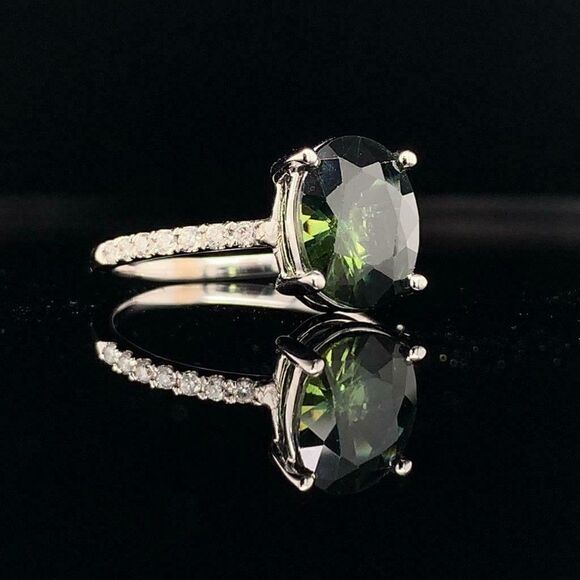 Sapphire Diamond Ring 14k White Gold 4.40 mm Certified $3,950 921163 - Picture 8 of 13